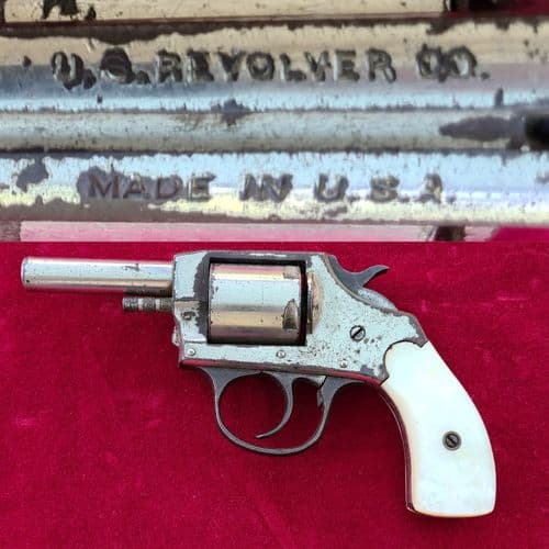 X X X SOLD X  X X 5 shot double action rimfire revolver with mother of pearl grips. C.1875. Ref 3826