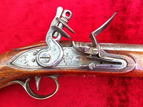 X X X  SOLD X X X  A scarce British Flintlock Long sea-service pistol, from the time of Nelson's Navy. A good example of a Napoleonic pistol.Ref 7783.