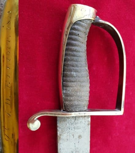 X X X SOLD  X X X  Brass hilt Short sword engraved LT. J. D. ELLIOTT 1813. Ref 2285.