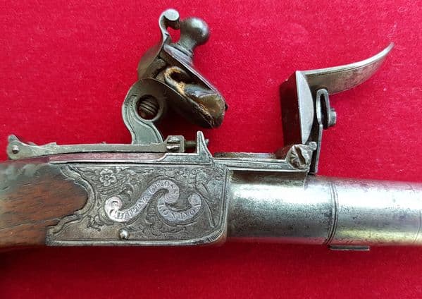 X X X  SOLD X X X  English Flintlock Boxlock pistol by KNUBLEY of LONDON Circa 1785-1790. Ref 9980.
