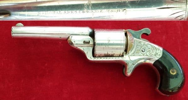 X X X SOLD  X X X  Moore's  Teat-Fire revolver made by National Arms Co. circa 1864.  Ref 2035.