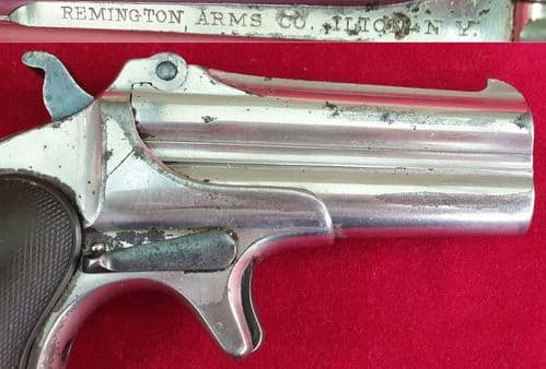 X X X SOLD X X X Remington .41 rimfire double barrelled  Derringer pistol. Circa 1875-1885. Ref 2604
