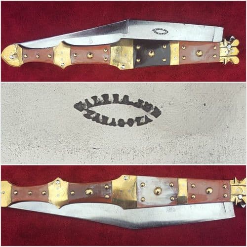 X X XSOLD X X X  A  Spanish NAVAJA folding knife,  engraved "VALERA-JUN ZARAGOZA".  Ref 9540.