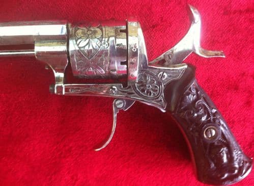 XXXX SOLD XXXX A Rare Antique pinfire Gentleman's Revolver. Circa 1865-1875. Ref 7122