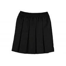 Black Elasticated Box Pleat Skirt