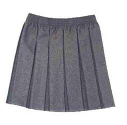 Grey Elasticated Box Pleat Skirt