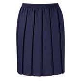 Navy Elasticated Box Pleat Skirt