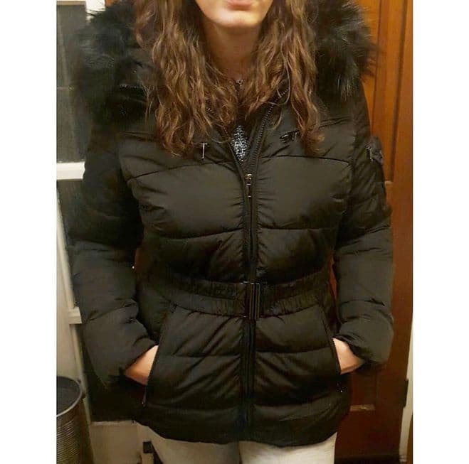 Women Winter Coat Black Faux Fur