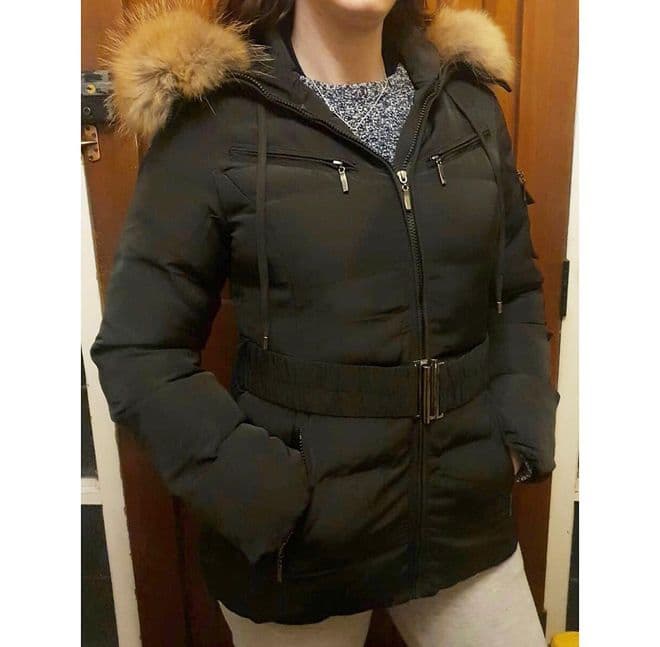 Women Winter Coat Brown Fur