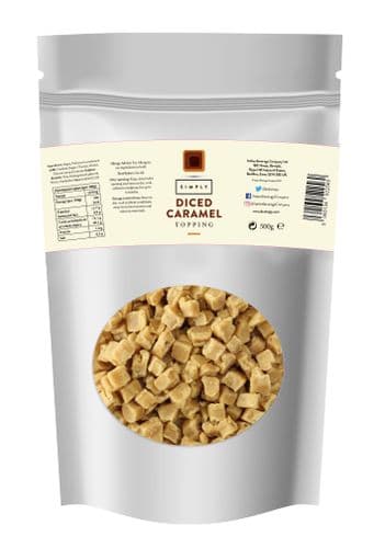 Diced Caramel Topping Simply 500g