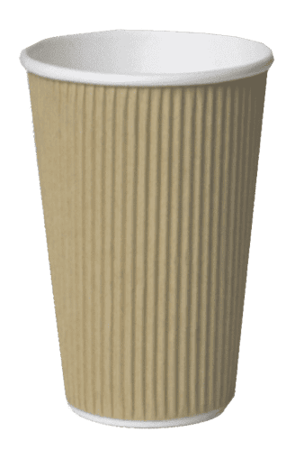Go-Pak 16oz Kraft Ripple Coffee Cup 500 Pack