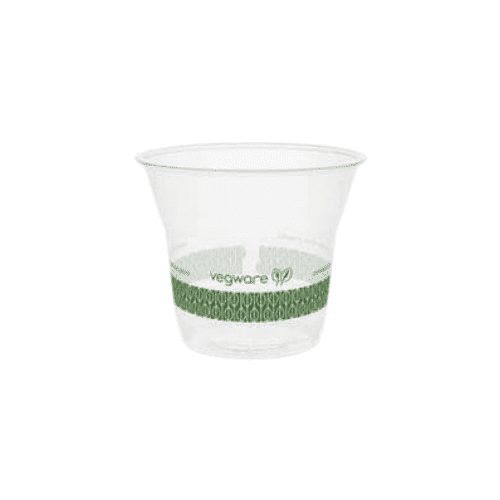 Vegware 76 Series 5oz Clear & Green PLA Cold Cups 50 Pack