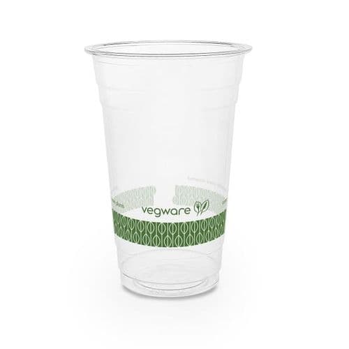 Vegware 96 Series 20oz Clear Green PLA Cold Cups 50 Pack