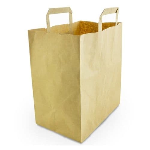 Vegware Large Kraft Recycled Paper Carrier Bags 250 Pack