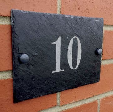 Engraved Slate House Number/Address Plaque - Completely Customisable - 13cm x 18cm