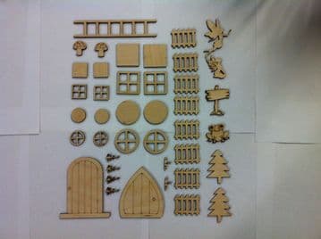 Fairy Hobbit Elf Door Window Accessories 41 piece Mega Craft Pack