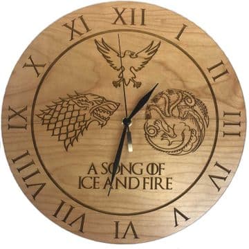 Game of Thrones Inspired "A Song of Ice and Fire" Cherry Clock
