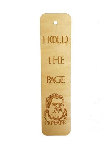 Game of Thrones Inspired Hodor "Hold the Page" Wooden Book Mark