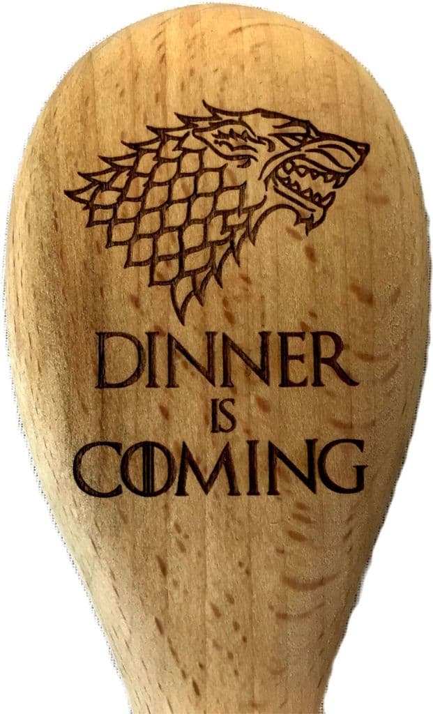 Dinner is Coming Game of Thrones inspired Stark sigil wooden spoon woodburnt by hand FREE SHIPPING