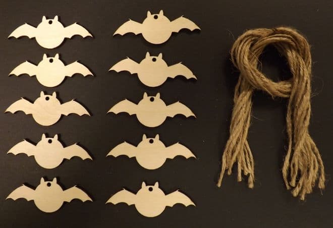 Halloween Bat Gift Tags / Price Tags 70mm Pack of 10
