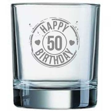Happy 50th Birthday Whisy Glass
