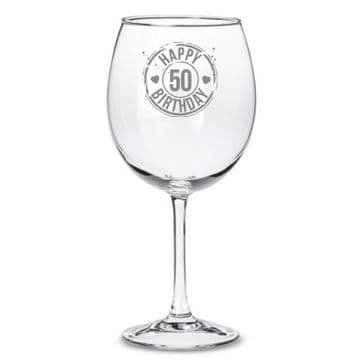 Happy 50th Birthday Wine Glass
