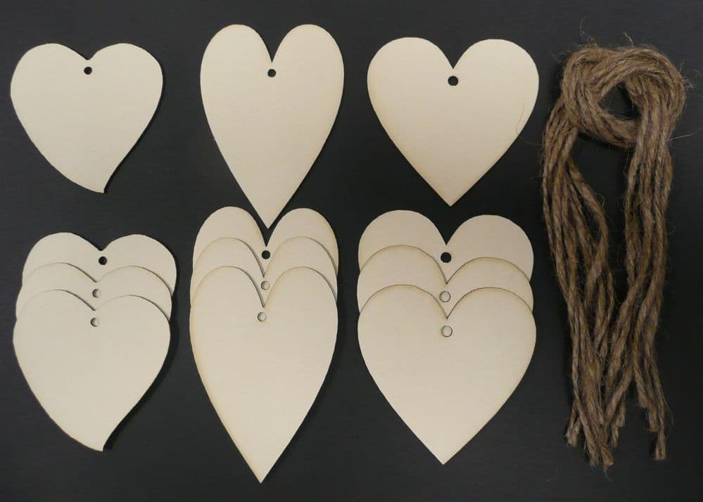 Heart Shaped Gift Tags / Price Tags Assorted Pack of 12