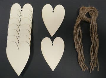 Heart Shaped Gift Tags / Price Tags Stretched 70mm Pack of 10