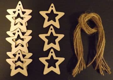 Hollow Star Gift Tags Xmas Decoration 60mm Pack of 10