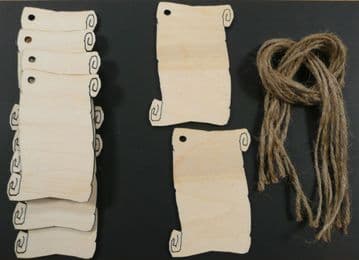 Large Old Scroll Gift Tags / Price Tags 100mm Pack of 8