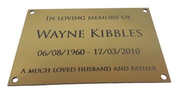 Memorial Plaque - Brushed Gold Metallic Effect Acrylic - Engrave With Your Text
