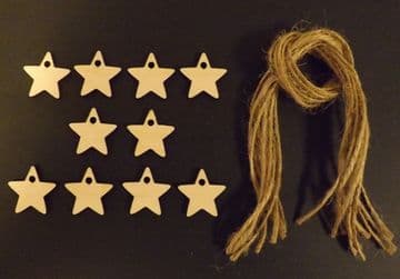 Mini Star Gift Tags Xmas Decoration 30mm Pack of 10