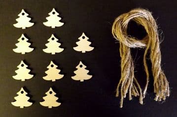 Mini Xmas Tree Gift Tags Xmas Decoration 30mm Pack of 10