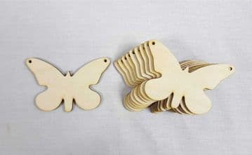 Plain Wooden Butterfly Shapes Craft Shapes - Pack of 10 - Ready to Decorate