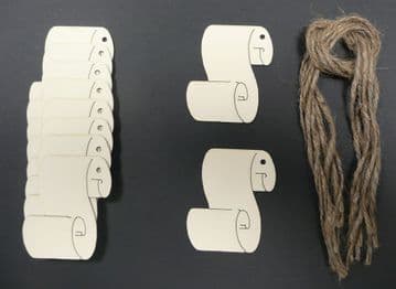 Rolled Scroll Gift Tags / Price Tags 65mm Pack of 10