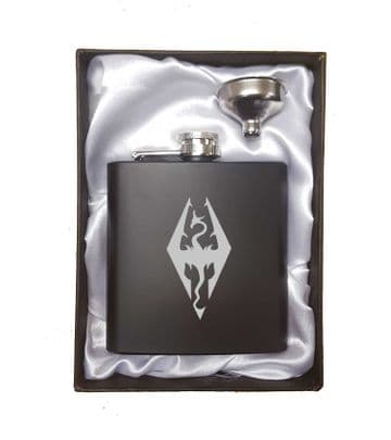 Skyrim Inspired Dragon Symbol Flask and Accessory Set