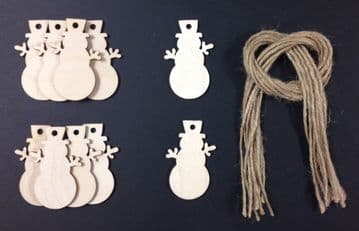 Snowman Gift Tags Xmas Decoration 60mm Pack of 10