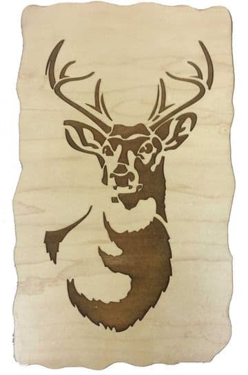 Stag - Engraved Wooden Wall Art Plaque - Choice of Materials