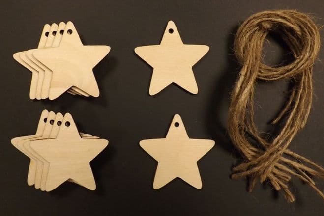 Star Gift Tags Xmas Decoration 60mm Pack of 10