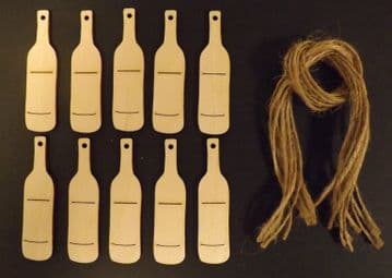 Wine Bottle Gift Tags Xmas Decoration 90mm Pack of 10