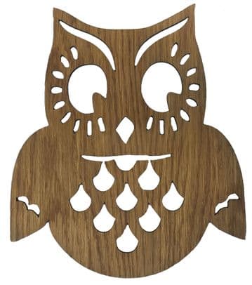Wooden Laser Cut Oak Wise Old Owl Wall Art
