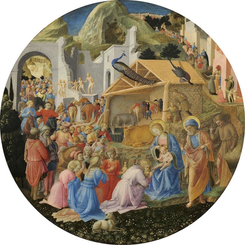 Angelico, Fra and Lippi, Filippo Fra: The Adoration of the Magi. Biblical Fine Art Print (004173)