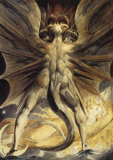 Blake, William: The Red Dragon and the Woman Clothed with the Sun. Fine Art Print.  (001396)