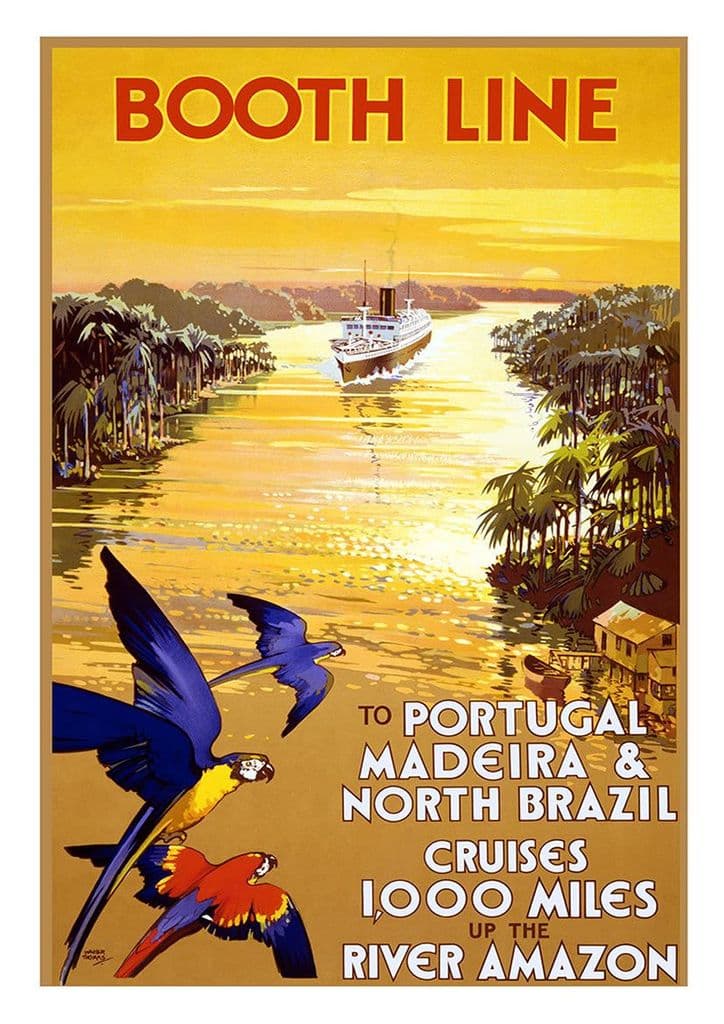 Booth Line: To Portugal, Madeira & North Brazil Cruises 1,000 Miles up the River Amazon. (002700)