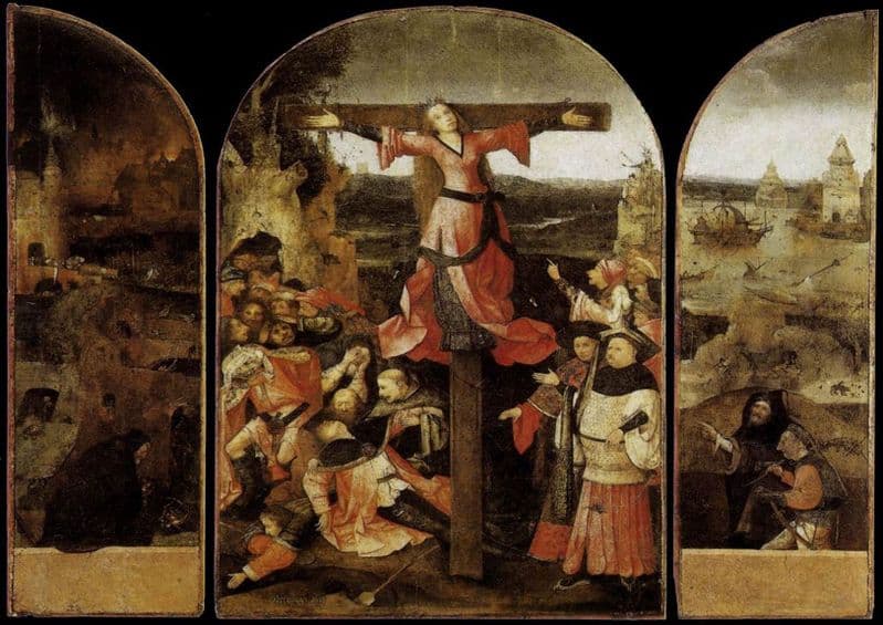 Bosch, Hieronymus: Triptych of the Martyrdom of St Liberata. Religious Fine Art Print.  (001446)