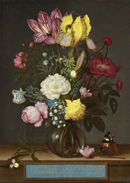 Bosschaert, Ambrosius: Bouquet of Flowers in a Glass Vase. Fine Art Print.  (0056)