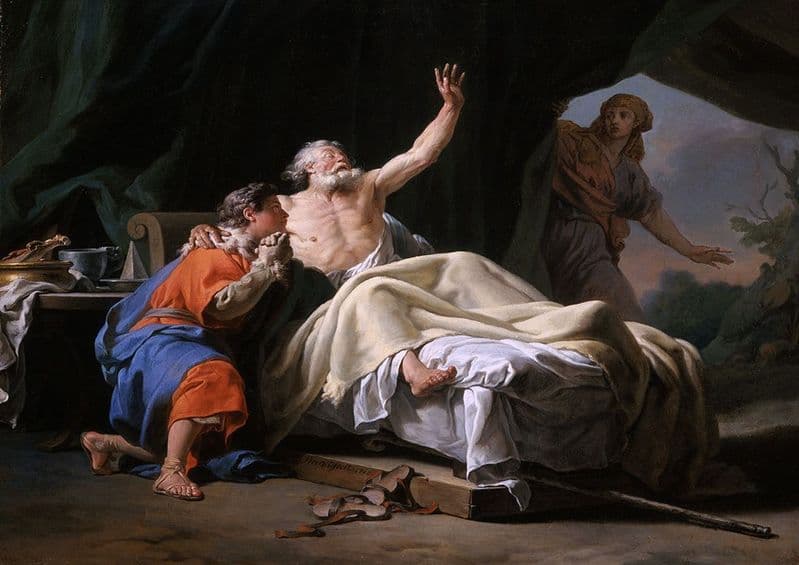 Brenet, Nicolas Guy: Isaac Blessing Jacob. Biblical Scene, Fine Art Print.  (001503)