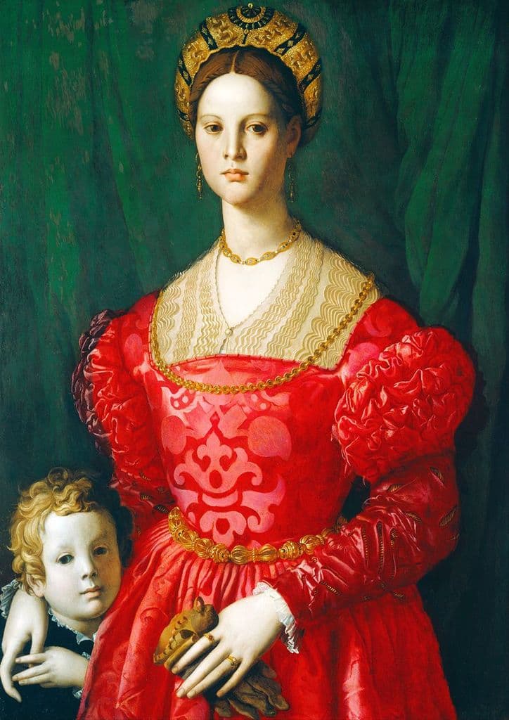 Bronzino, Agnolo: A Young Woman and Her Little Boy. Fine Art Print.  (001976)