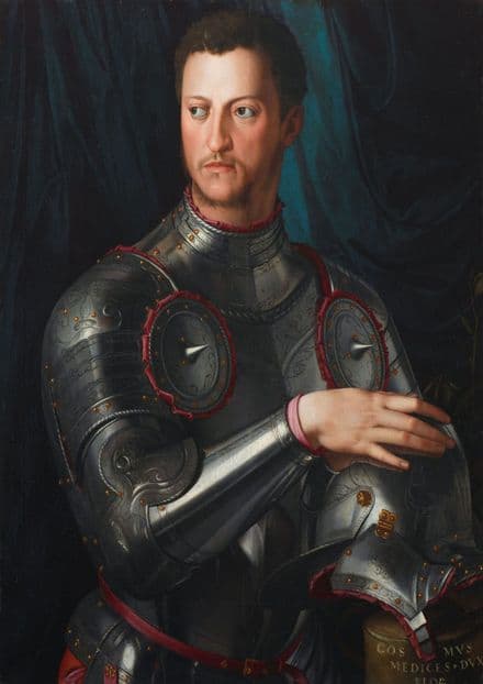 Bronzino, Agnolo: Portrait of Cosimo I de Medici in Armour. Fine Art Print.  (001974)