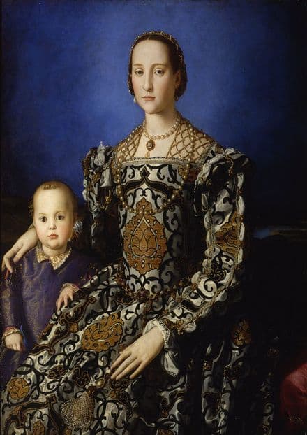 Bronzino, Agnolo: Portrait of Eleonora of Toledo with Her Son, Giovanni de Medici.  (001982)